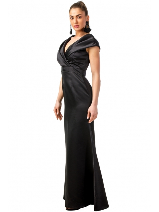 Rochie Beretta neagra din taft satinata #2