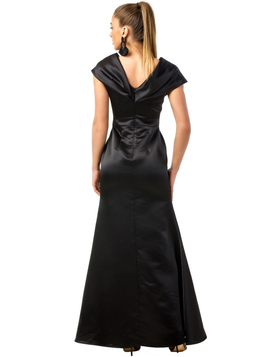 Rochie Beretta neagra din taft satinata #3