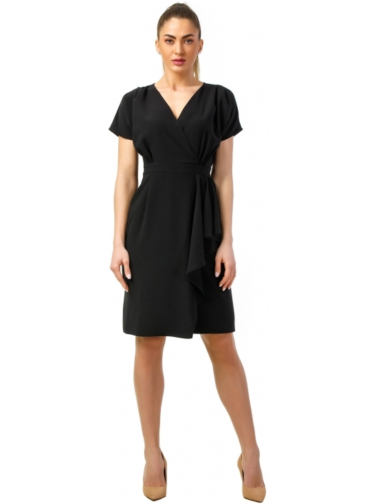 Rochie Doma neagra cu volan vertical