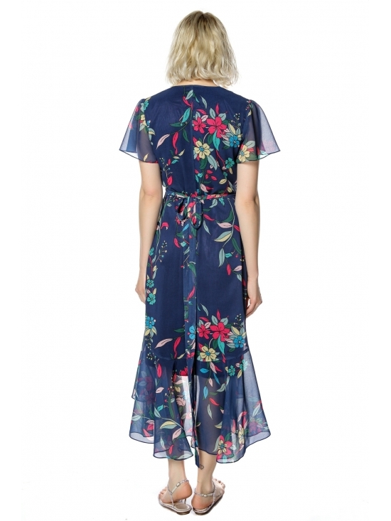 Rochie Desiree din voal imprimat floral #3