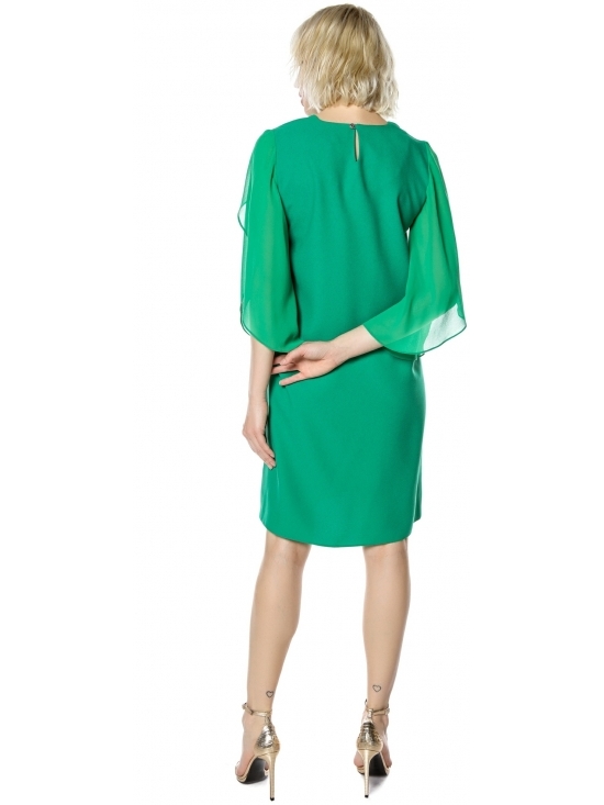 Rochie Ewa verde cu maneca petala #3