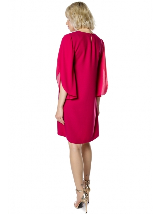 Rochie Ewa fucsia cu maneca petala #2