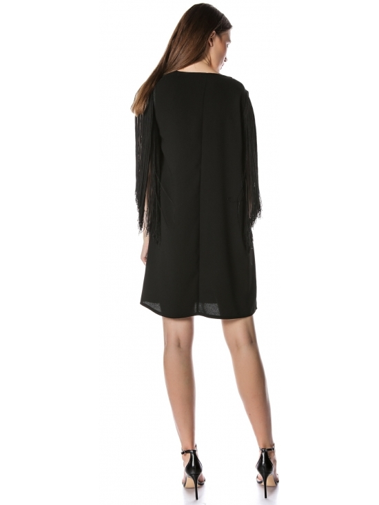 Rochie Fringe neagra cu franjuri #3