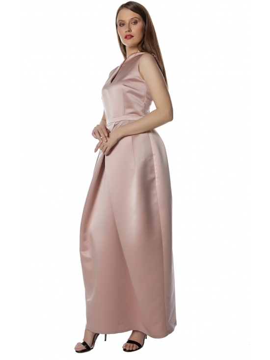 Rochie Odessa rose din tafta satinata #2