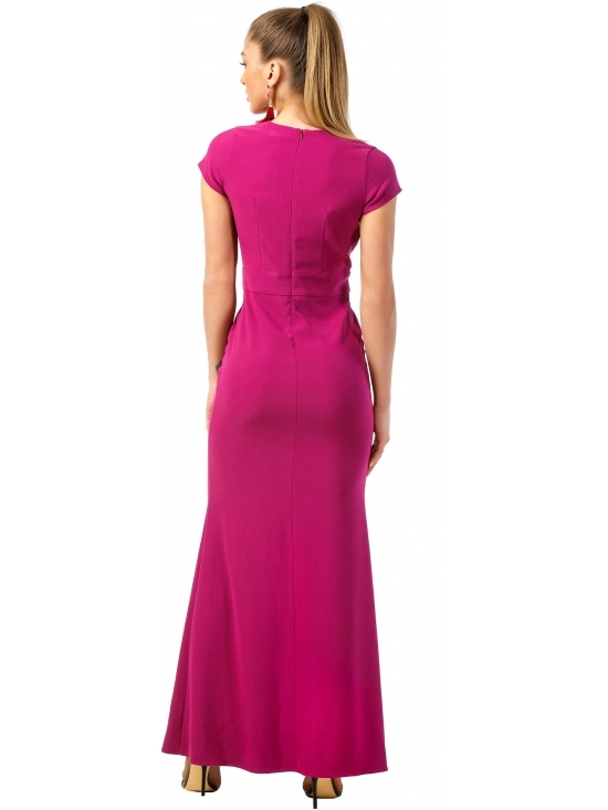 Rochie Renata din crep fucsia #3