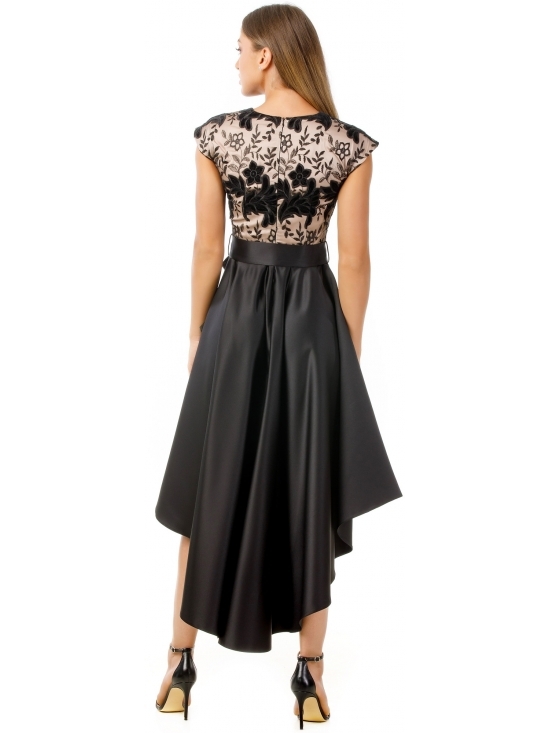 Rochie Deborah din tafta si broderie pe tull #3