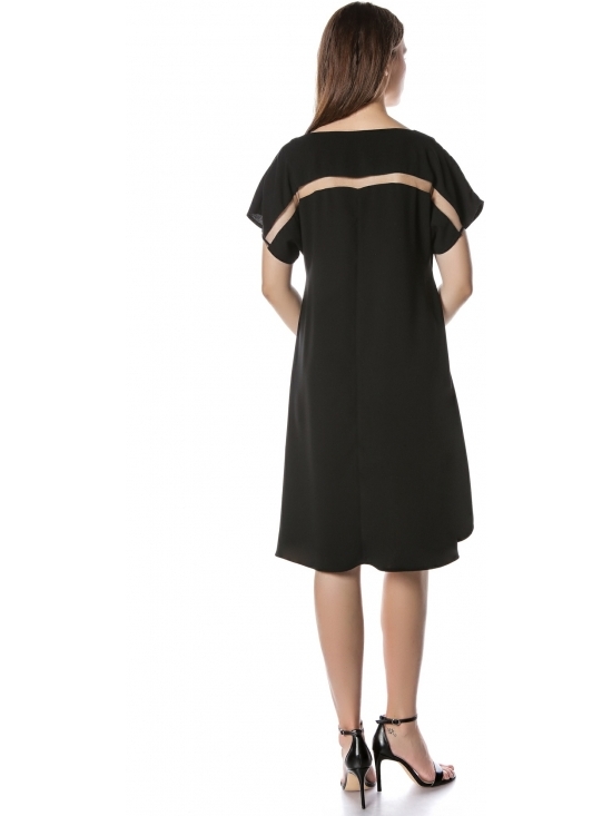 Rochie Ondine neagra cu banda de tull #3