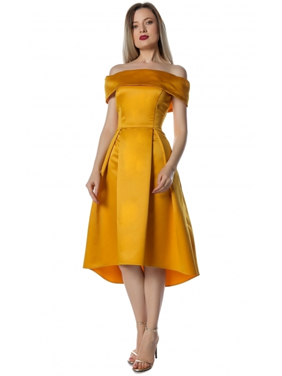 Rochie Briseis galbena cocktail