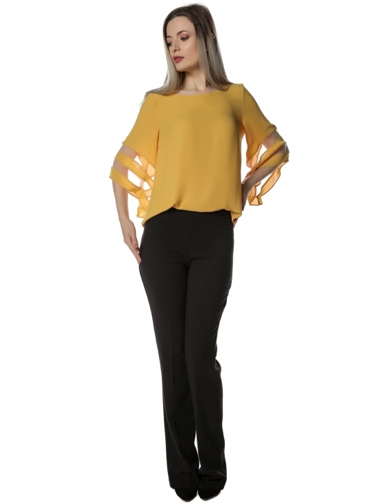 Bluza Angela mustar office chic #2